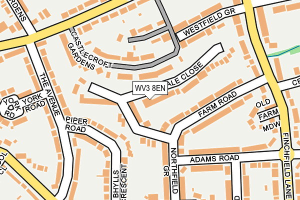 WV3 8EN map - OS OpenMap – Local (Ordnance Survey)