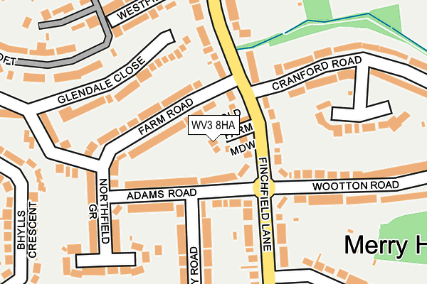 WV3 8HA map - OS OpenMap – Local (Ordnance Survey)