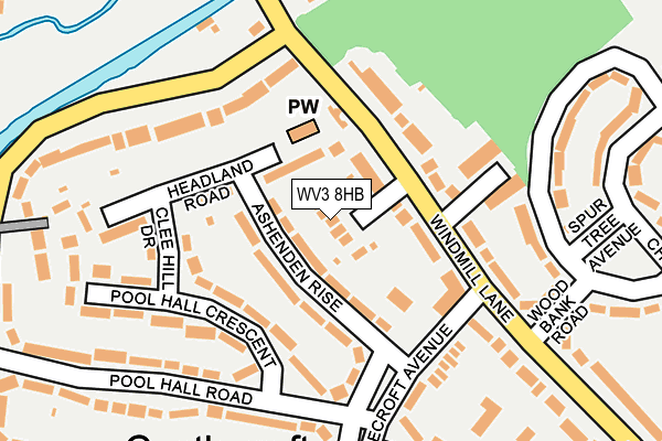 WV3 8HB map - OS OpenMap – Local (Ordnance Survey)
