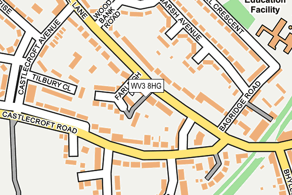 WV3 8HG map - OS OpenMap – Local (Ordnance Survey)