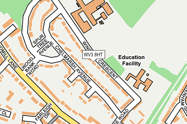 WV3 8HT map - OS OpenMap – Local (Ordnance Survey)
