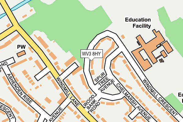 WV3 8HY map - OS OpenMap – Local (Ordnance Survey)
