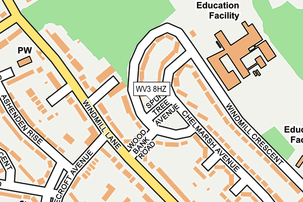 WV3 8HZ map - OS OpenMap – Local (Ordnance Survey)