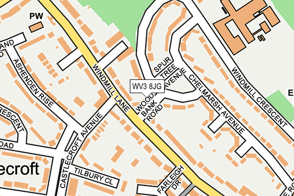 WV3 8JG map - OS OpenMap – Local (Ordnance Survey)