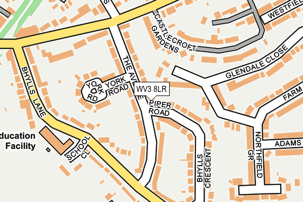 WV3 8LR map - OS OpenMap – Local (Ordnance Survey)
