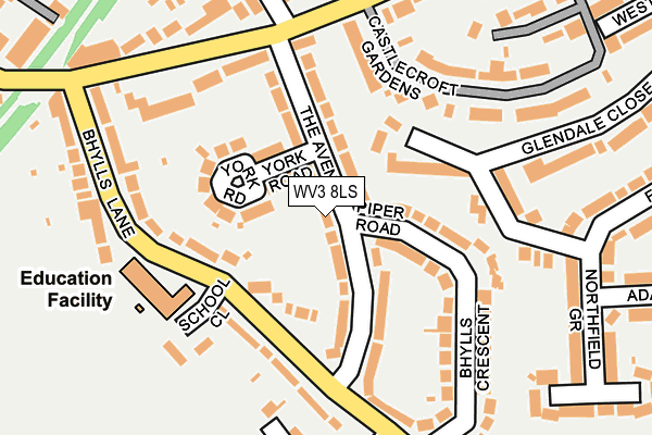 WV3 8LS map - OS OpenMap – Local (Ordnance Survey)