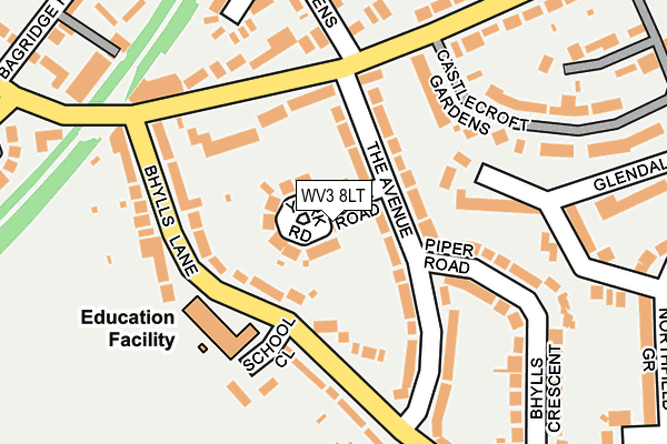 WV3 8LT map - OS OpenMap – Local (Ordnance Survey)
