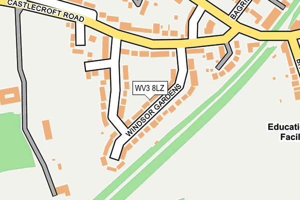 WV3 8LZ map - OS OpenMap – Local (Ordnance Survey)