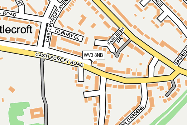 WV3 8NB map - OS OpenMap – Local (Ordnance Survey)