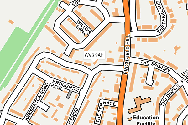 WV3 9AH map - OS OpenMap – Local (Ordnance Survey)