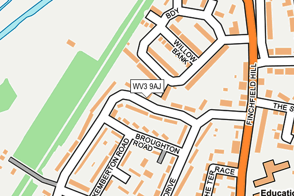 WV3 9AJ map - OS OpenMap – Local (Ordnance Survey)