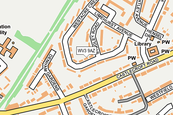 WV3 9AZ map - OS OpenMap – Local (Ordnance Survey)