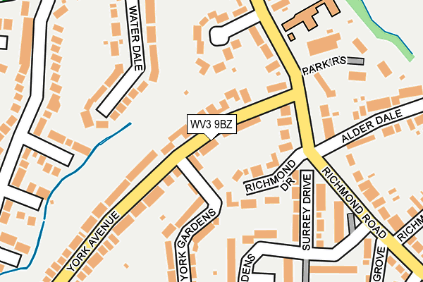 WV3 9BZ map - OS OpenMap – Local (Ordnance Survey)