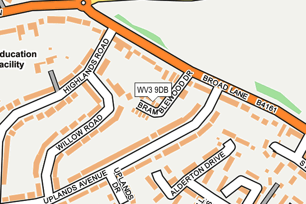 WV3 9DB map - OS OpenMap – Local (Ordnance Survey)