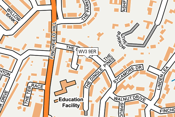 WV3 9ER map - OS OpenMap – Local (Ordnance Survey)