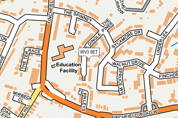 WV3 9ET map - OS OpenMap – Local (Ordnance Survey)