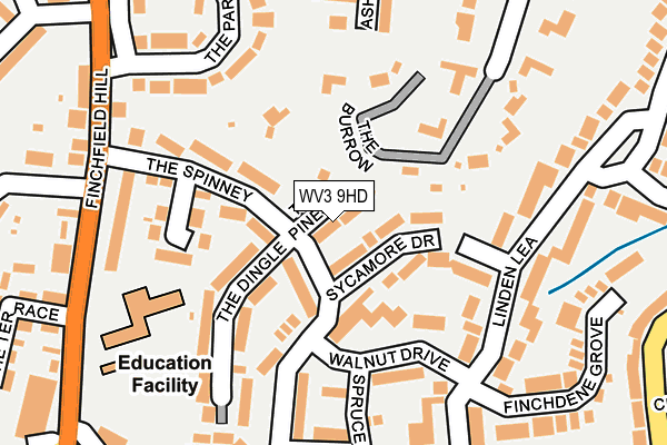WV3 9HD map - OS OpenMap – Local (Ordnance Survey)