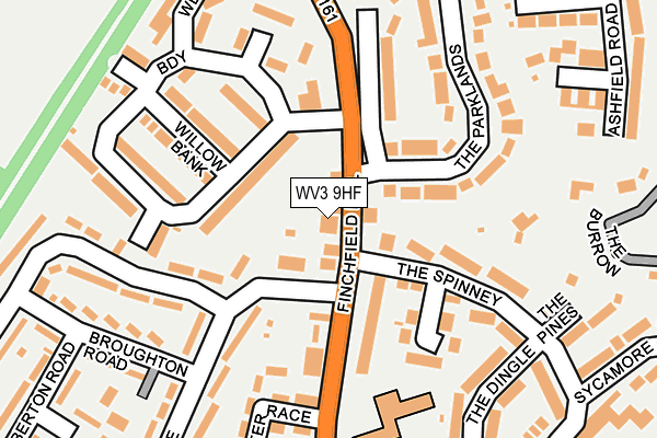 WV3 9HF map - OS OpenMap – Local (Ordnance Survey)