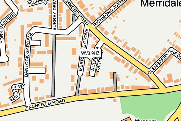 WV3 9HZ map - OS OpenMap – Local (Ordnance Survey)