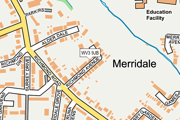 WV3 9JB map - OS OpenMap – Local (Ordnance Survey)