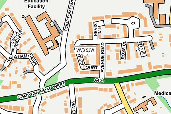 WV3 9JW map - OS OpenMap – Local (Ordnance Survey)