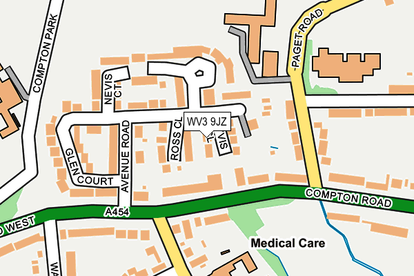 WV3 9JZ map - OS OpenMap – Local (Ordnance Survey)