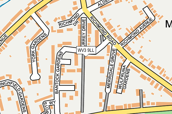 WV3 9LL map - OS OpenMap – Local (Ordnance Survey)