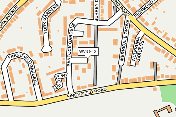 WV3 9LX map - OS OpenMap – Local (Ordnance Survey)