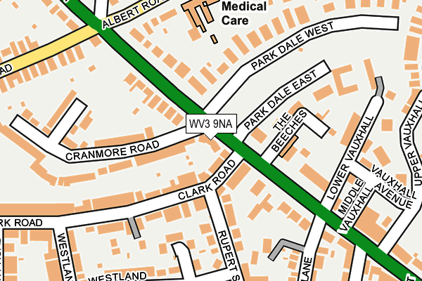 WV3 9NA map - OS OpenMap – Local (Ordnance Survey)