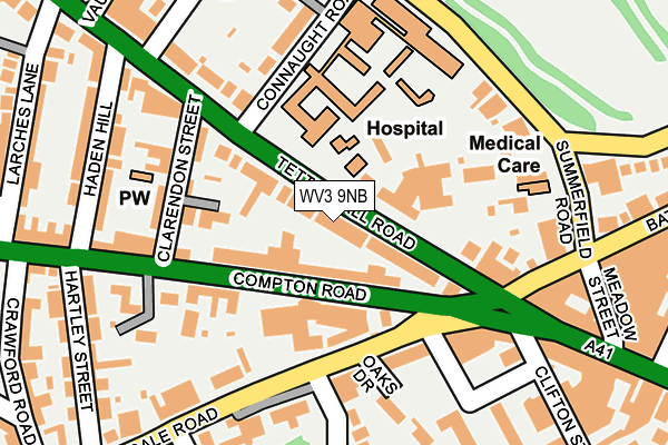 WV3 9NB map - OS OpenMap – Local (Ordnance Survey)