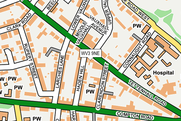WV3 9NE map - OS OpenMap – Local (Ordnance Survey)