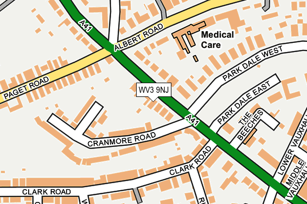 WV3 9NJ map - OS OpenMap – Local (Ordnance Survey)
