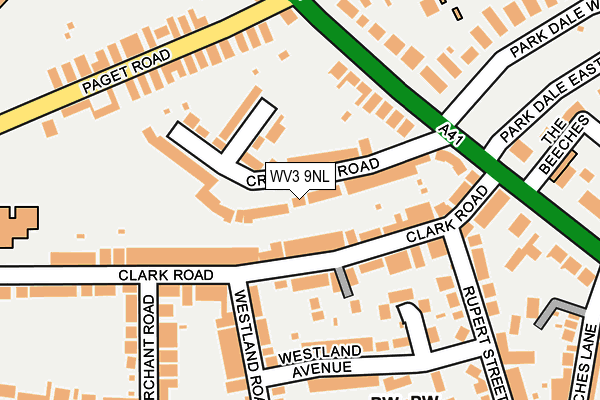 WV3 9NL map - OS OpenMap – Local (Ordnance Survey)