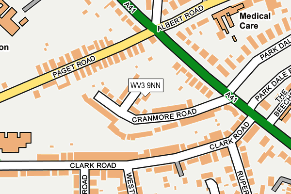 WV3 9NN map - OS OpenMap – Local (Ordnance Survey)