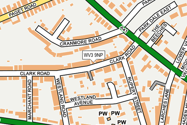 WV3 9NP map - OS OpenMap – Local (Ordnance Survey)