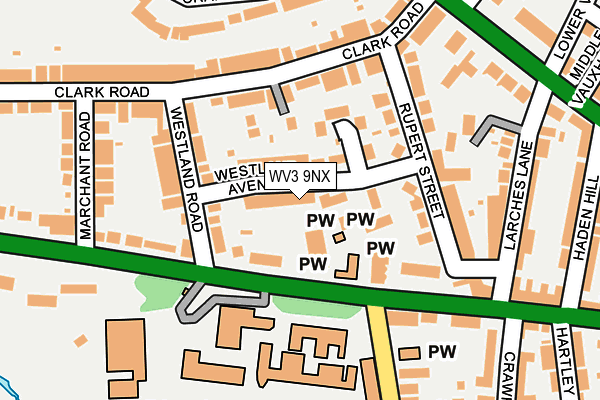 WV3 9NX map - OS OpenMap – Local (Ordnance Survey)