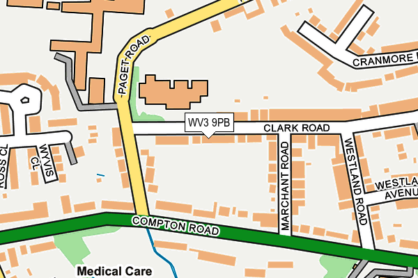 WV3 9PB map - OS OpenMap – Local (Ordnance Survey)
