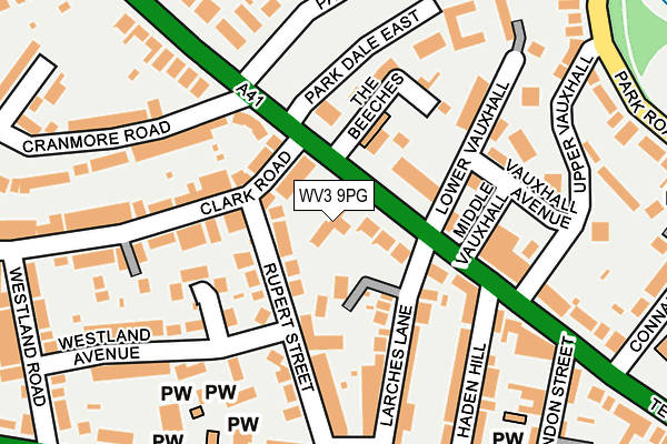 WV3 9PG map - OS OpenMap – Local (Ordnance Survey)