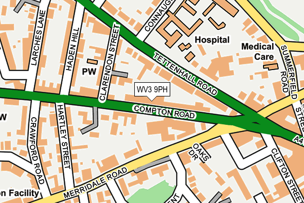 WV3 9PH map - OS OpenMap – Local (Ordnance Survey)
