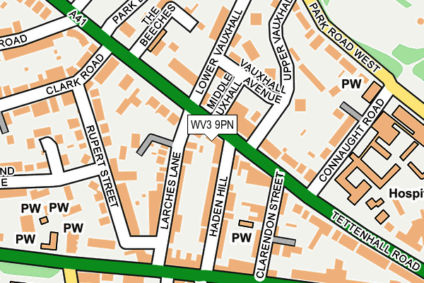 WV3 9PN map - OS OpenMap – Local (Ordnance Survey)