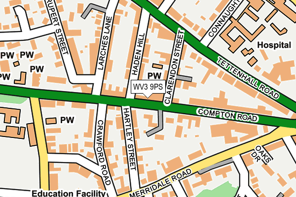 WV3 9PS map - OS OpenMap – Local (Ordnance Survey)