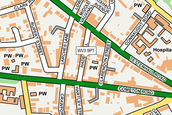 WV3 9PT map - OS OpenMap – Local (Ordnance Survey)