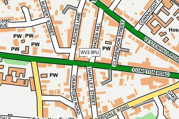 WV3 9PU map - OS OpenMap – Local (Ordnance Survey)