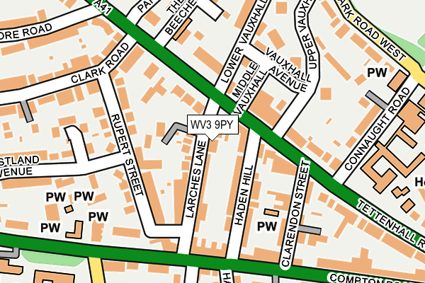WV3 9PY map - OS OpenMap – Local (Ordnance Survey)