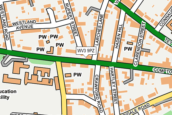 WV3 9PZ map - OS OpenMap – Local (Ordnance Survey)