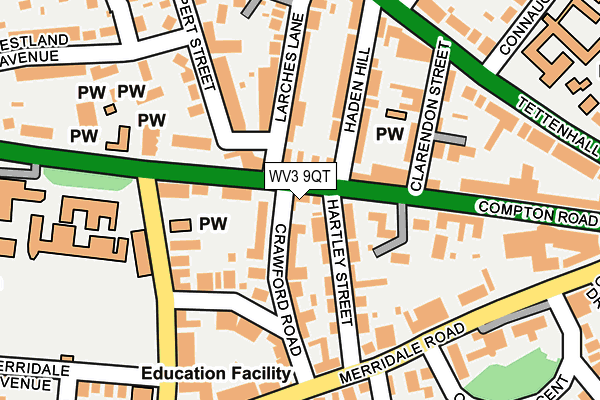 WV3 9QT map - OS OpenMap – Local (Ordnance Survey)