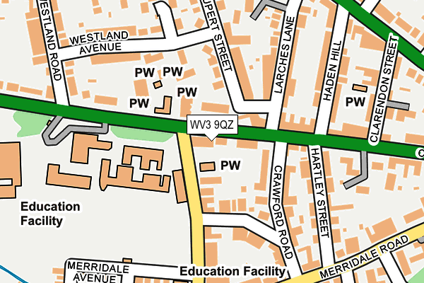 WV3 9QZ map - OS OpenMap – Local (Ordnance Survey)