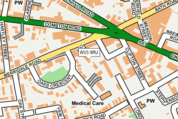 WV3 9RU map - OS OpenMap – Local (Ordnance Survey)