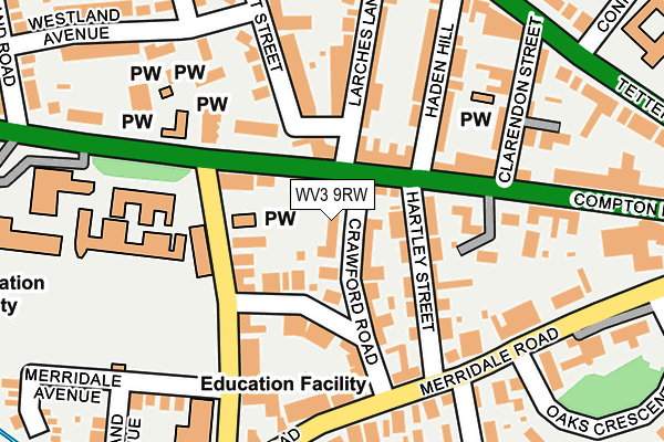 WV3 9RW map - OS OpenMap – Local (Ordnance Survey)