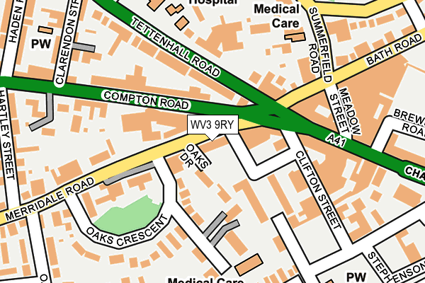 WV3 9RY map - OS OpenMap – Local (Ordnance Survey)